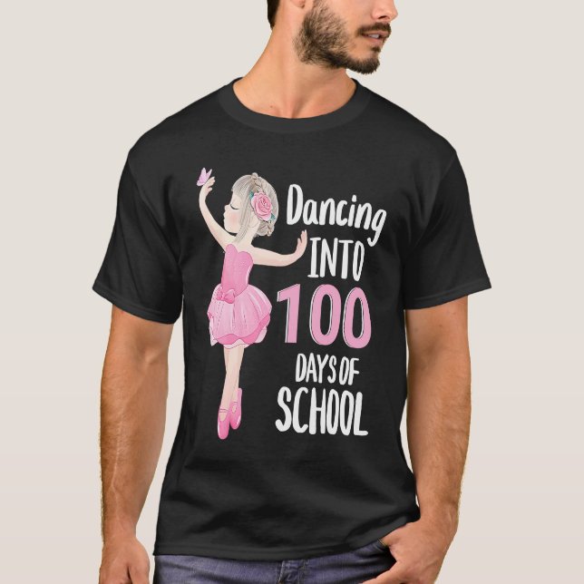 100 Days of School Dancing Ballerina Ballet Dancer T-Shirt (Vorderseite)