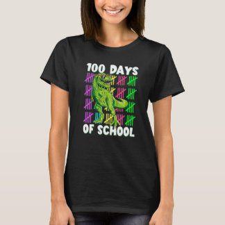 100 Days of School Dino Dinosaur rex 100 Days Smar T-Shirt