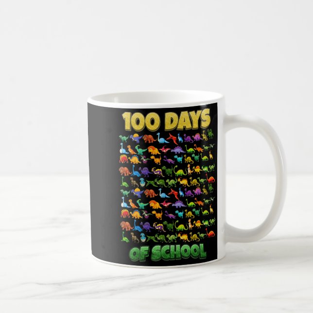 100 Days Of School Dinosaur 100 Days Smarter  Kaffeetasse (Rechts)