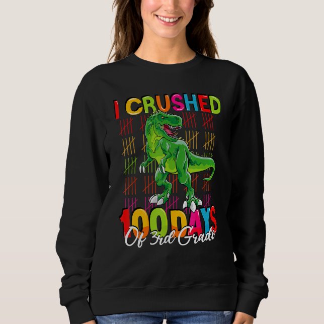 100 days of school dinosaur boys kids 100th day 3r sweatshirt (Vorderseite)