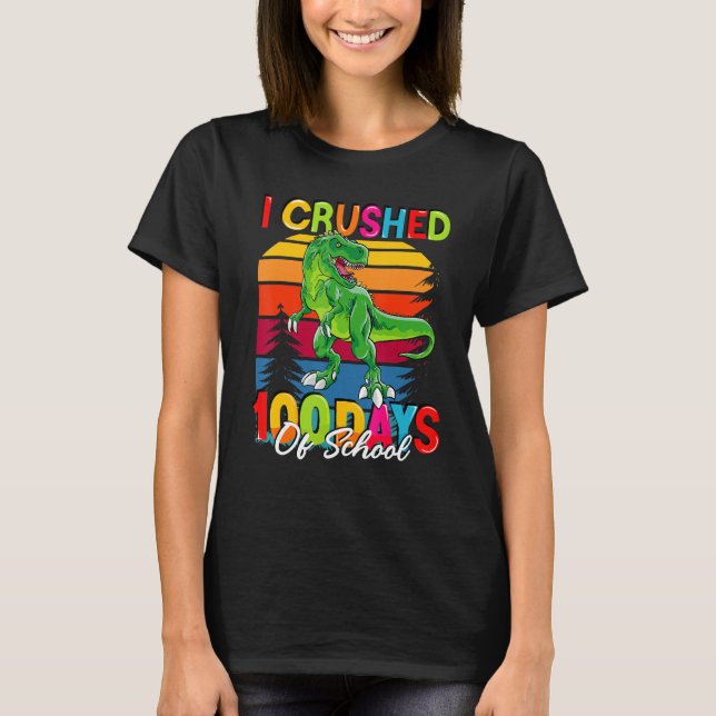 100 days of school dinosaur boys kids 100th day of T-Shirt (Vorderseite)