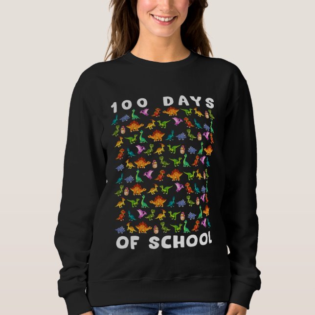 100 Days of School Dinosaurs 100th of School Boys  Sweatshirt (Vorderseite)
