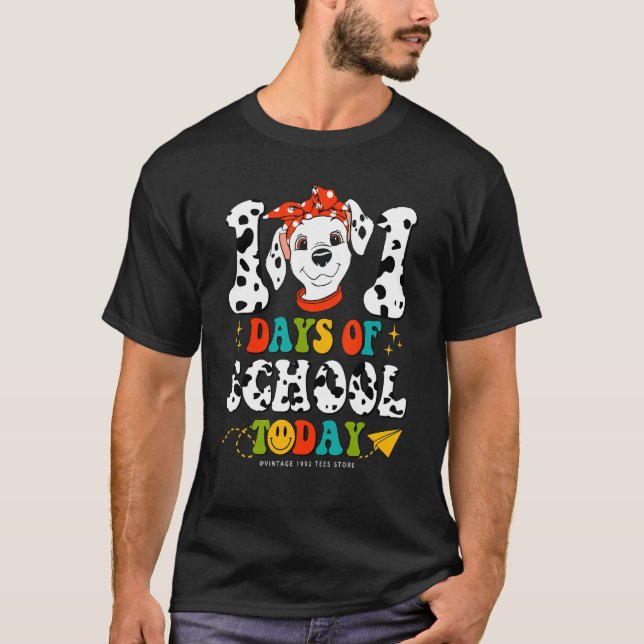 100 Days Of School Dog Boys Dalmatian Girls 100 Da T-Shirt (Vorderseite)