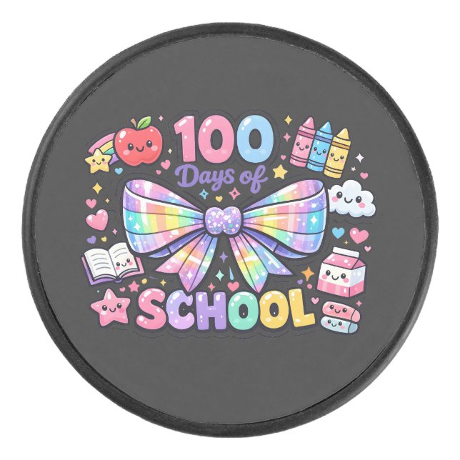 100 Days Of School  Eishockey Puck (Vorderseite)