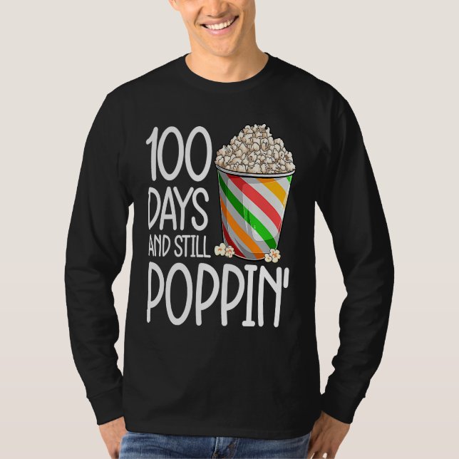 100 Days Of School  For Kids Boys Popcorn T-Shirt (Vorderseite)