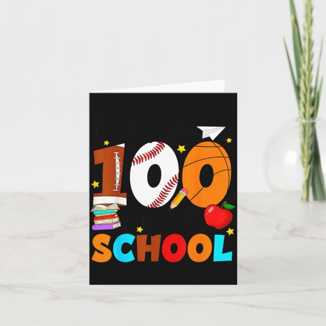 100 Days Of School For Teacher Kids Boys Girls 100 Karte (Vorderseite)