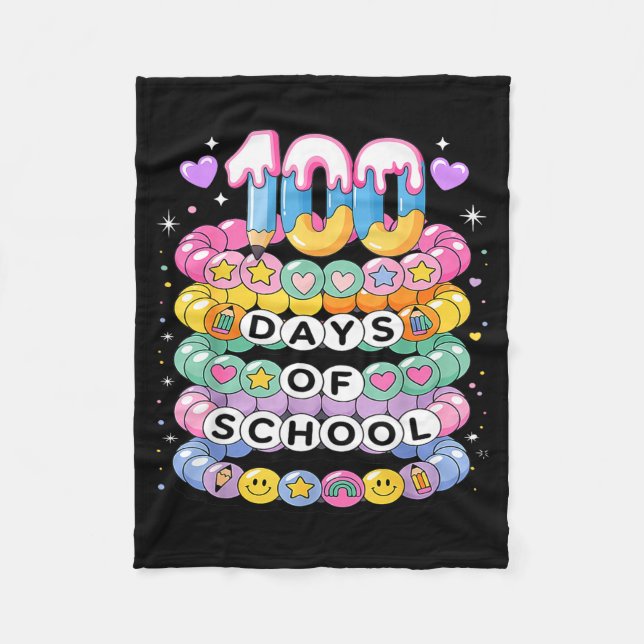 100 Days Of School Friendship Bracelets 100 Days S Fleecedecke (Vorderseite)