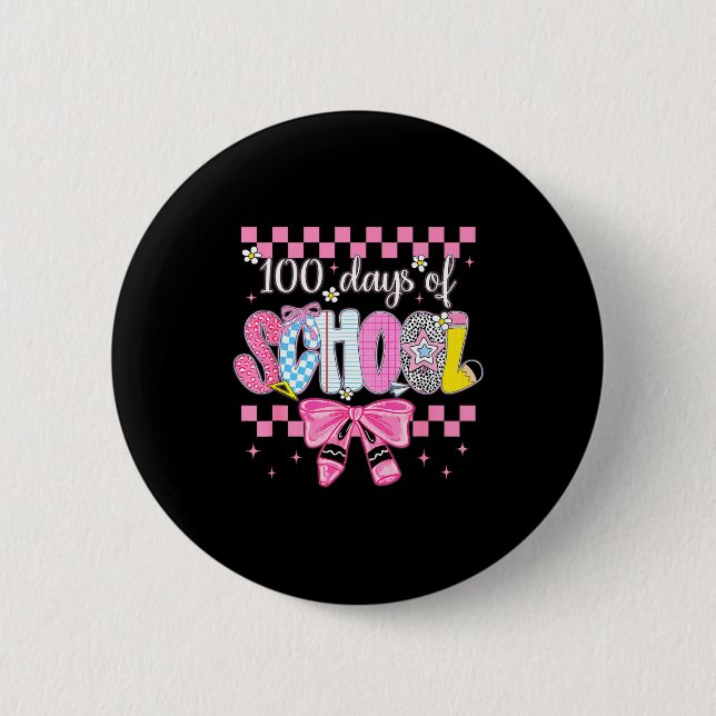100 Days Of School Fun Milestone Clroom Kids  Button (Vorderseite)
