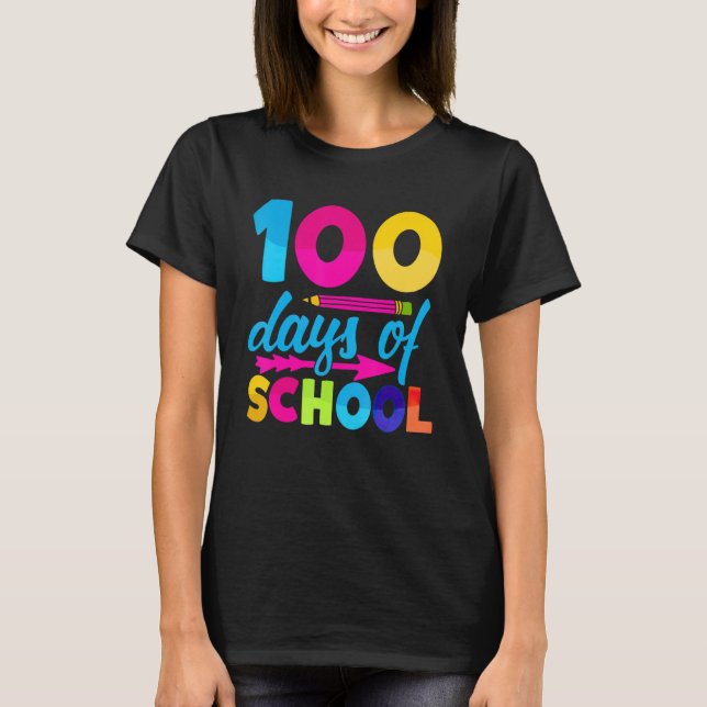 100 Days Of School Funny 100 Days Brighter For Tea T-Shirt (Vorderseite)