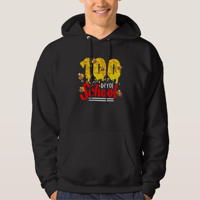 100 Days Of School Group Cute Bees Funny Teachers  Hoodie (Vorderseite)