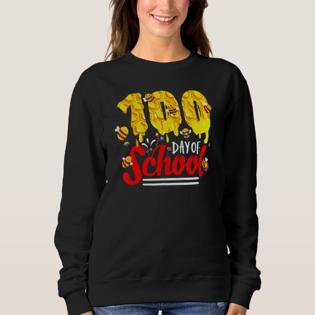 100 Days Of School Group Cute Bees Funny Teachers  Sweatshirt (Vorderseite)