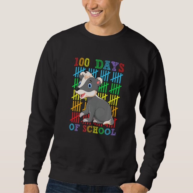 100 Days of School Honey Badger  100th Day School Sweatshirt (Vorderseite)