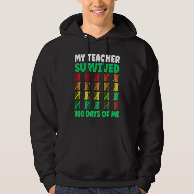 100 Days of School Kids 100th Day of School Funny Hoodie (Vorderseite)