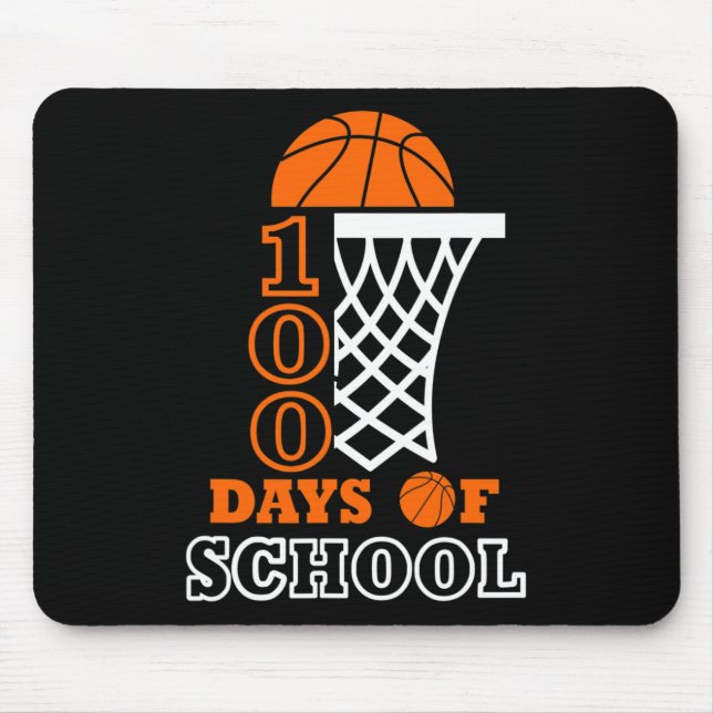 100 Days of School Kids Basketball 100th day Mousepad (Vorne)