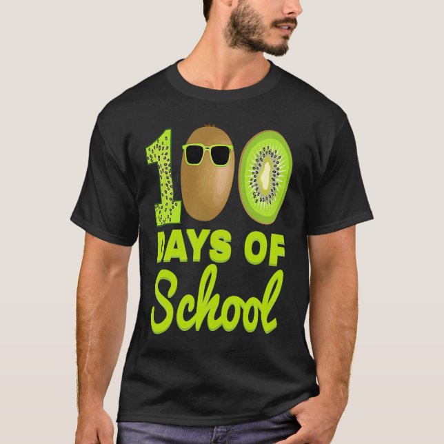 100 Days of School Kiwi Funny Food Fruit Lover Tea T-Shirt (Vorderseite)