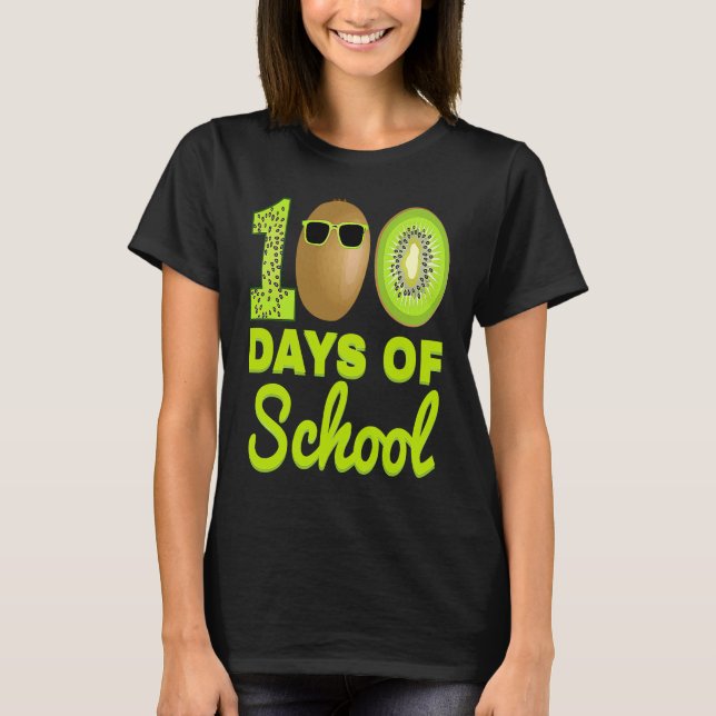 100 Days of School Kiwi Funny Food Fruit Lover Tea T-Shirt (Vorderseite)
