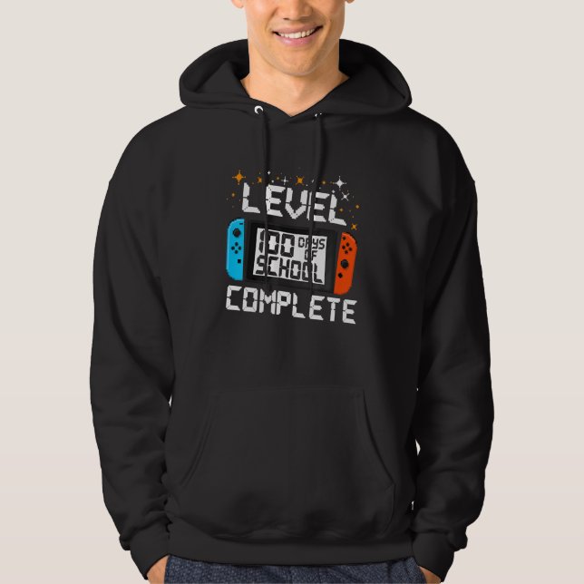 100 Days of School Level Complete Video Games Game Hoodie (Vorderseite)