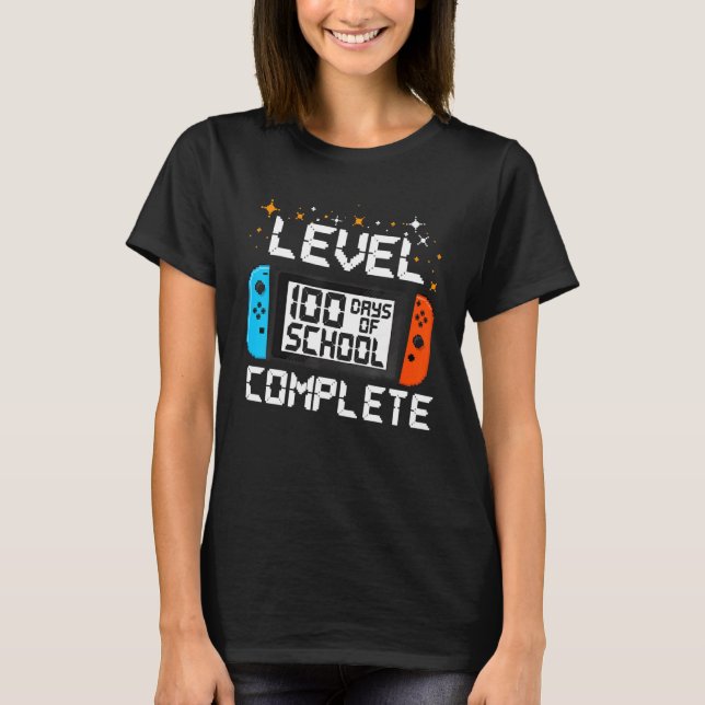 100 Days of School Level Complete Video Games Game T-Shirt (Vorderseite)