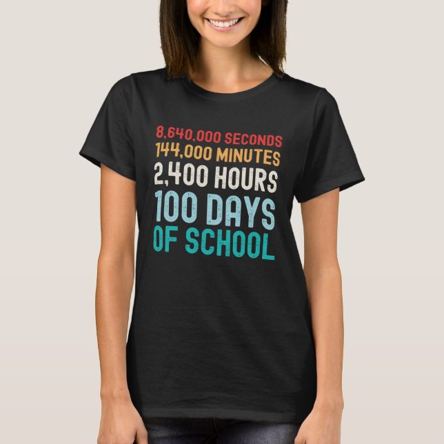 100 Days of School Math T-Shirt (Vorderseite)