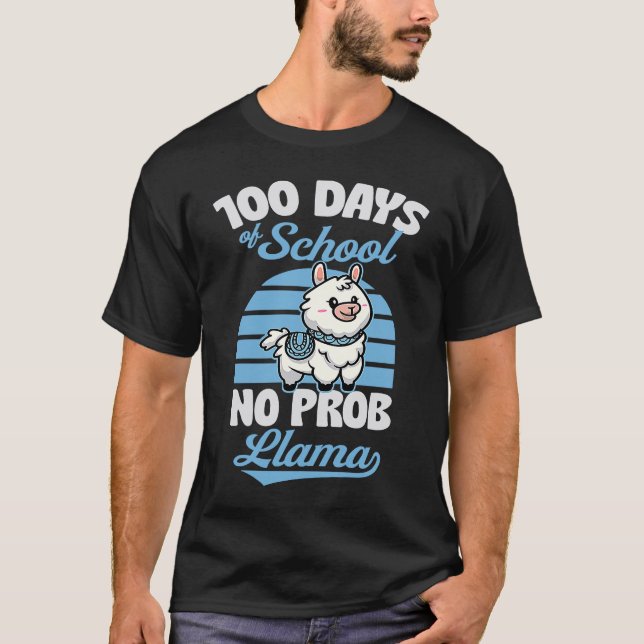 100 Days Of School No Prob Llama Cute Animal  Joke T-Shirt (Vorderseite)