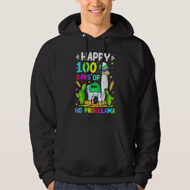 100 Days Of School No Prob Llama Llama Teacher 100 Hoodie (Vorderseite)