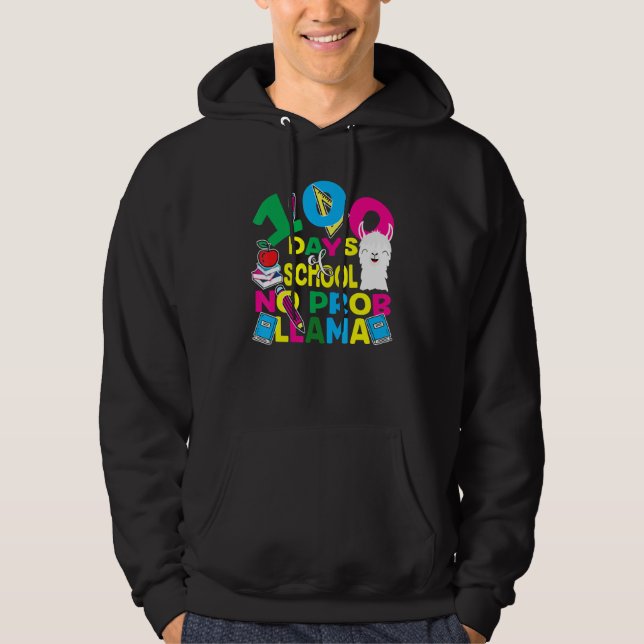 100 Days Of School No Prob-llama Llama Teacher And Hoodie (Vorderseite)