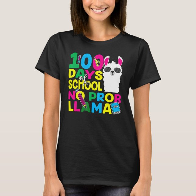 100 Days Of School No Prob Llama Llama Teacher And T-Shirt (Vorderseite)