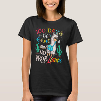 100 Days Of School No Probllama Llama 100th Day_5 T-Shirt