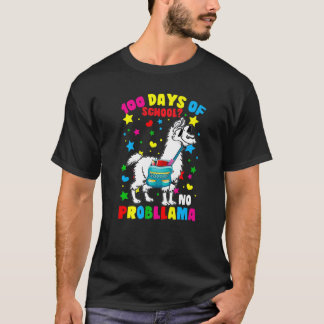 100 Days of School No Probllama Llama 100th Day Of T-Shirt