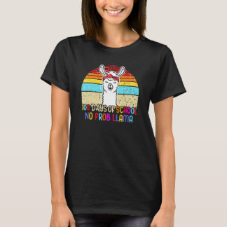 100 Days of School No Probllama Llama 100th Day Te T-Shirt