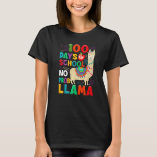100 Days of School No Probllama Llama 100th Day Te T-Shirt