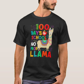 100 Days of School No Probllama Llama 100th Day Te T-Shirt
