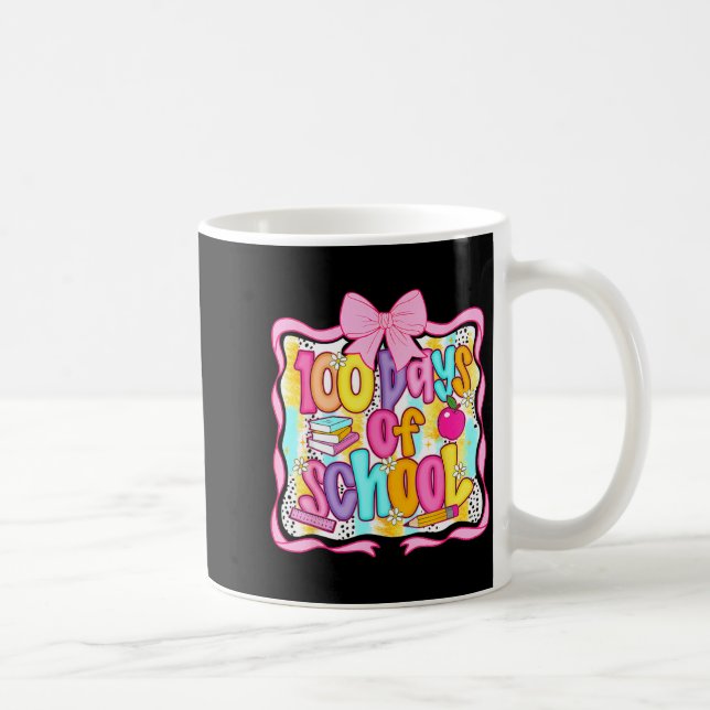100 Days Of School Preppy 100th Day Of School Teac Kaffeetasse (Rechts)