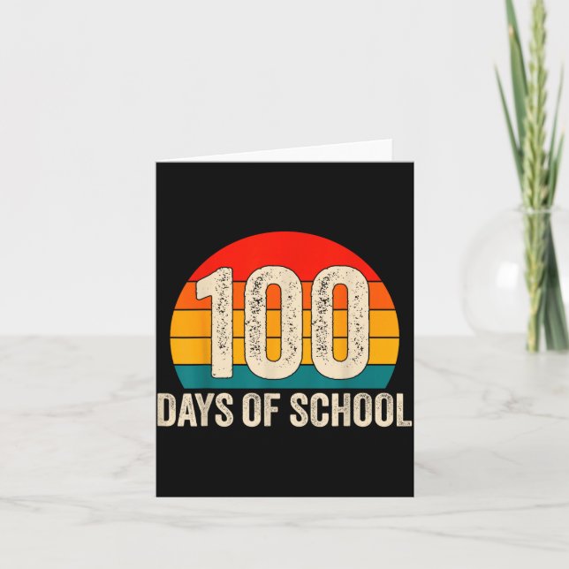 100 Days Of School Retro Teachers Boys 100th Day O Karte (Vorderseite)