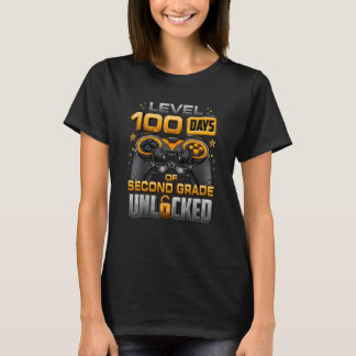 100 Days Of School Second Grade Level Unlocked Vid T-Shirt