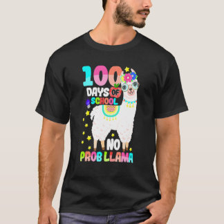 100 Days Of School Shirt No Probllama Llama 100 Da