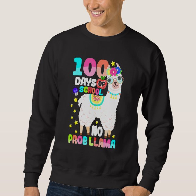 100 Days Of School Shirt No Probllama Llama 100 Da (Vorderseite)