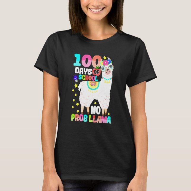 100 Days Of School Shirt No Probllama Llama 100 Da (Vorderseite)