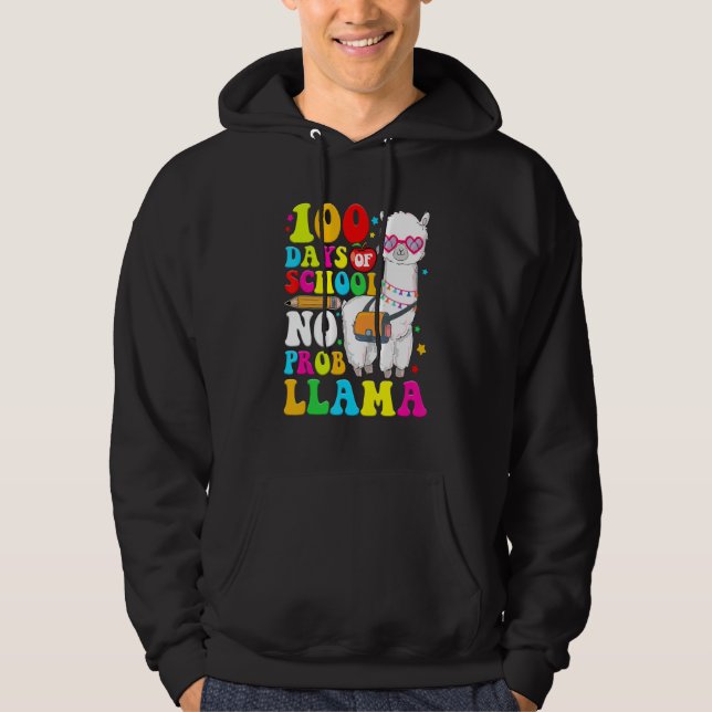 100 Days Of School Shirt No Probllama Llama 100th  (Vorderseite)
