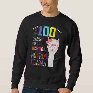 100 Days Of School Shirt No Probllama Llama 100Th 
