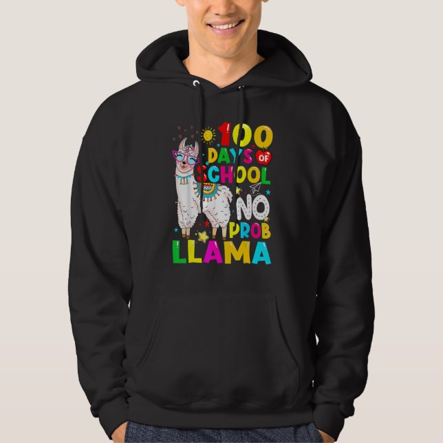 100 Days Of School Shirt No Probllama Llama 100th  (Vorderseite)