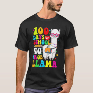 100 Days Of School Shirt No Probllama Llama 100th 