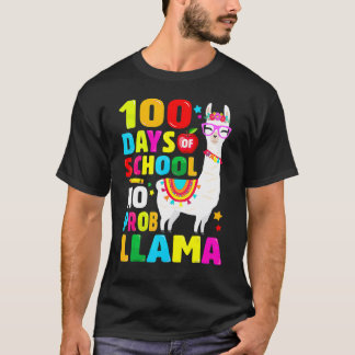 100 Days Of School Shirt No Probllama Llama 100th 