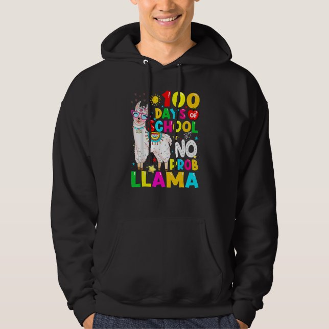 100 Days Of School Shirt No Probllama Llama 100th  (Vorderseite)