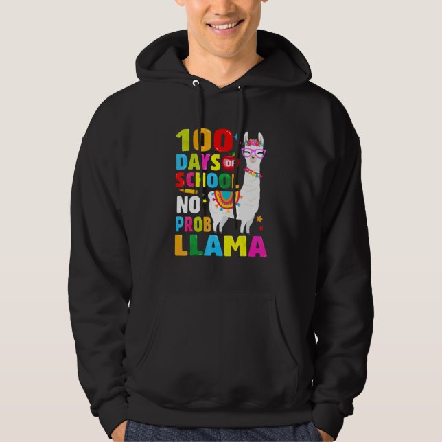 100 Days of School Shirt No Probllama Llama 100th  (Vorderseite)