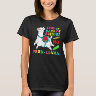 100 Days Of School Shirt No Probllama Llama 100th 