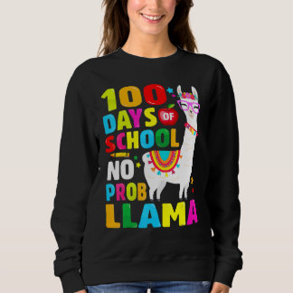 100 Days of School Shirt No Probllama Llama 100th 
