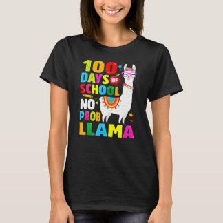 100 Days Of School Shirt No Probllama Llama 100th 