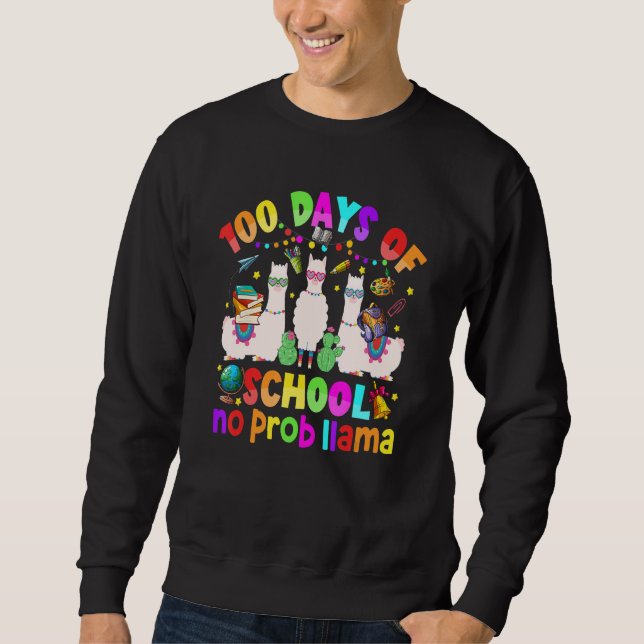 100 Days of School Shirt No Probllama Llama for Te (Vorderseite)