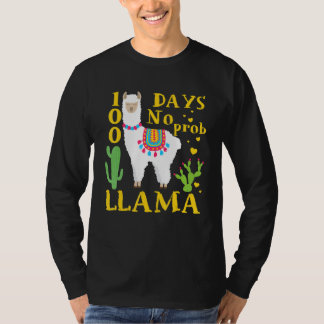 100 Days Of School Shirt No Probllama Llama Teache